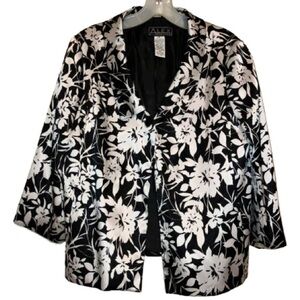 Black and White Floral Women's Jacket by Alex Evenings